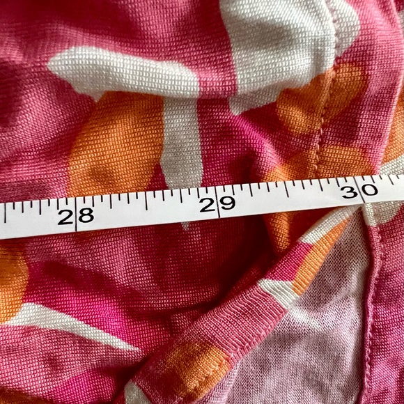 Lilly Pulitzer Floral Print Cotton 1/4 Sleeve Dress Orange/Pink/Green Medium - Picture 2 of 5